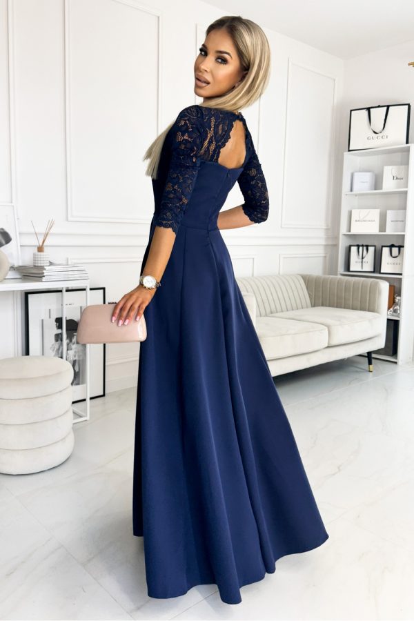 navy blue Long dress model 177069 Numoco