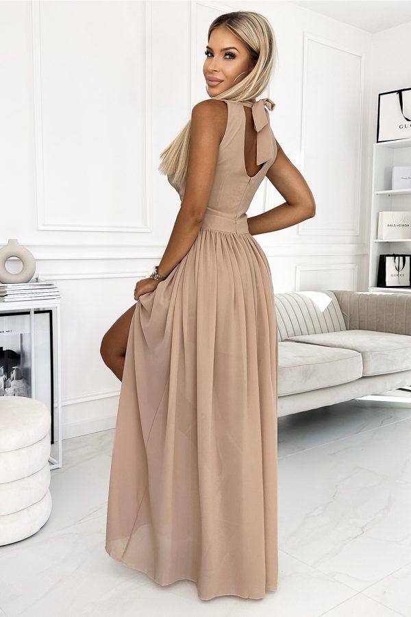 beige Long dress model 179055 Numoco
