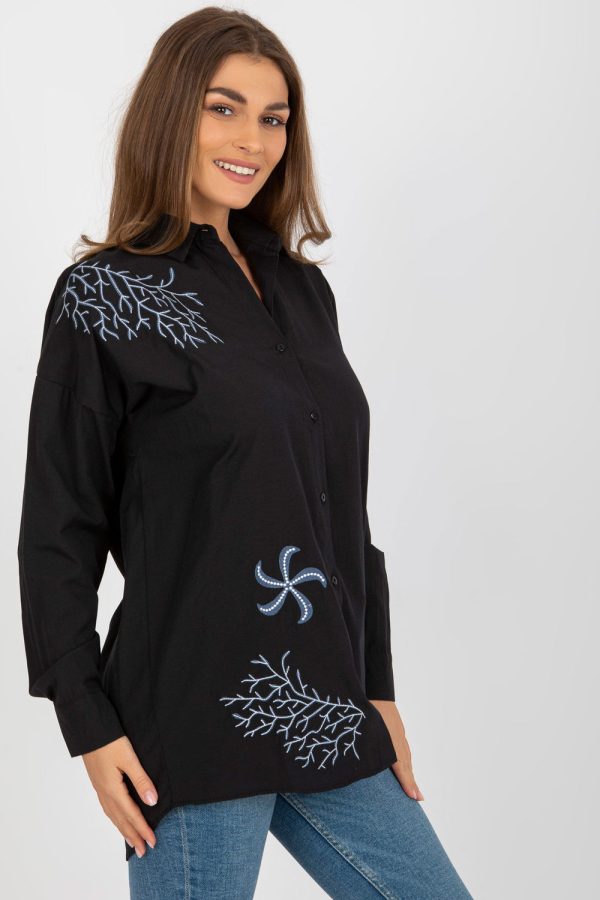 black Long sleeve shirt model 181626 Factory Price