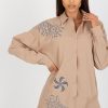 beige Long sleeve shirt model 181628 Factory Price