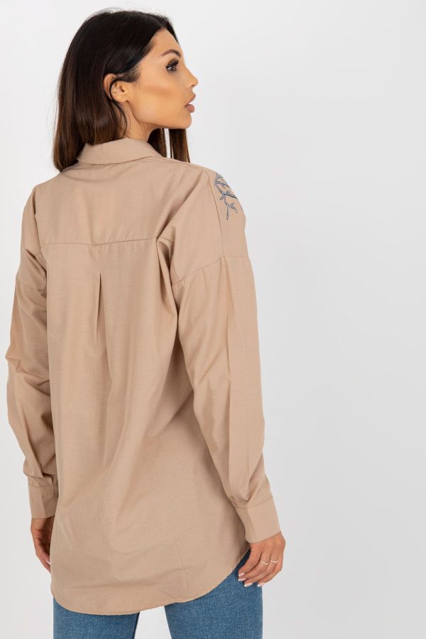 beige Long sleeve shirt model 181628 Factory Price
