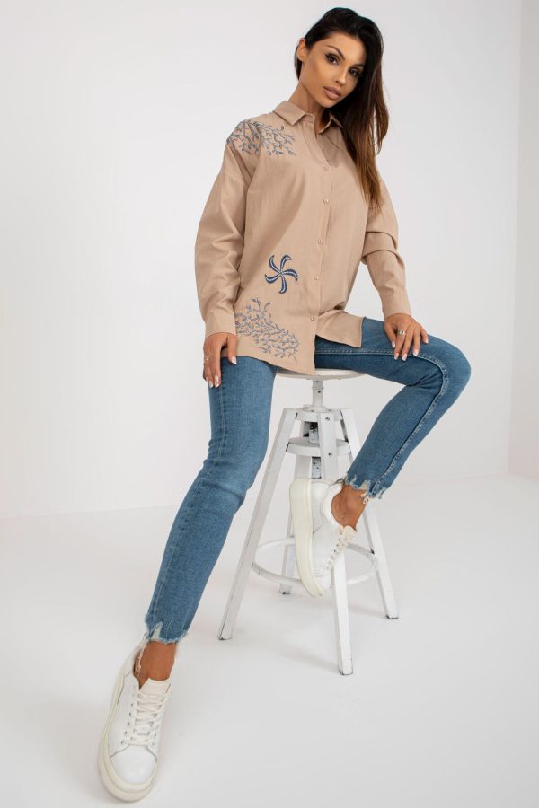 beige Long sleeve shirt model 181628 Factory Price