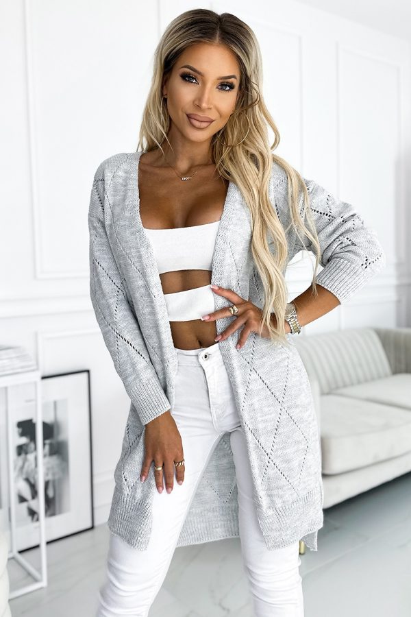 grey Cardigan model 184519 Numoco