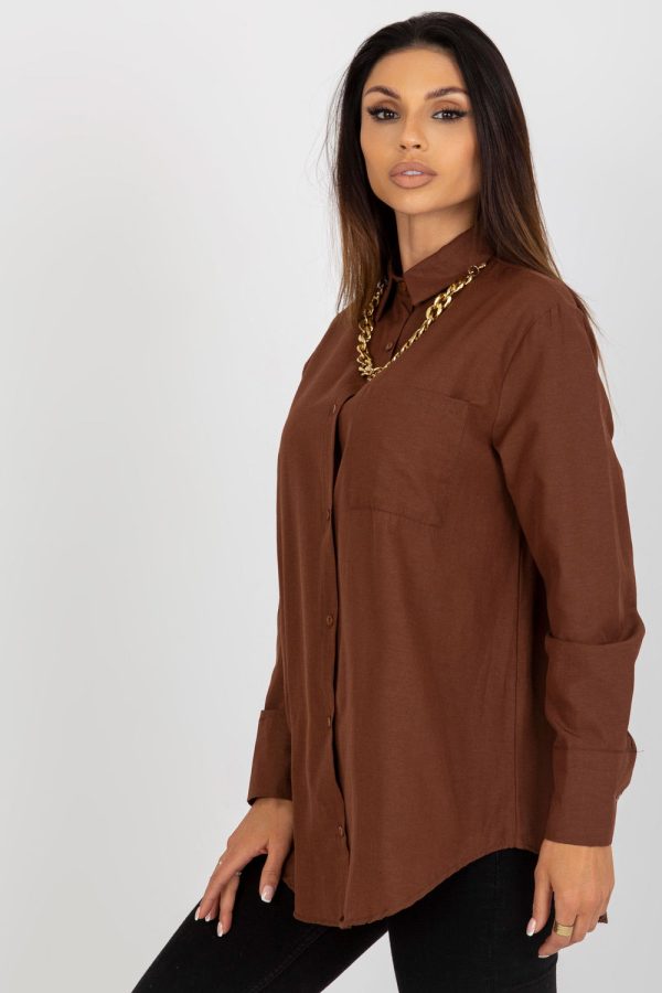 brown Long sleeve shirt model 184959 Factory Price