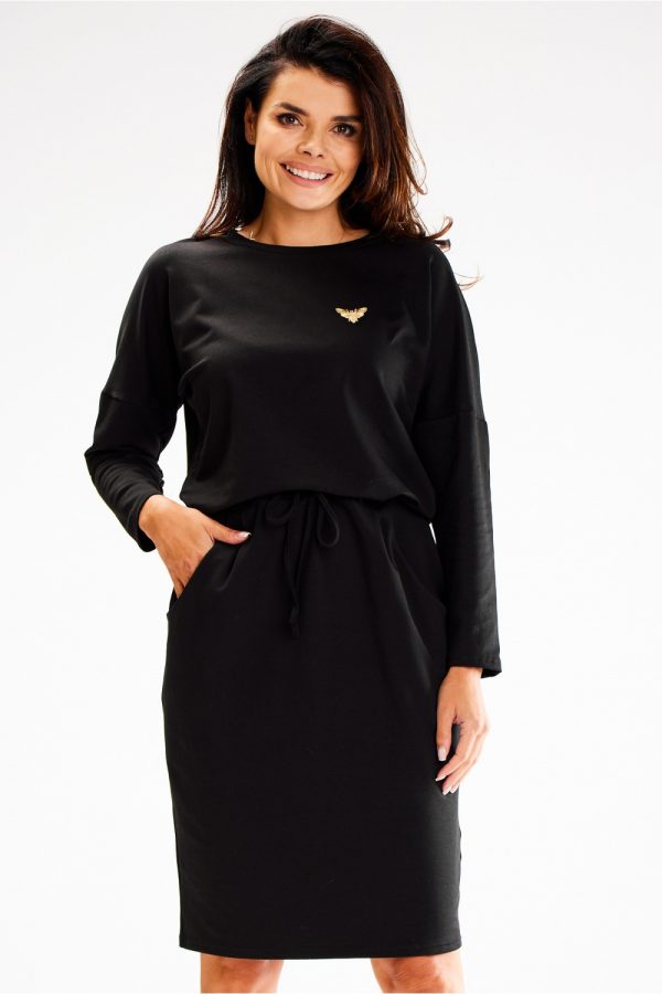 Black Daydress in Day Dresses with Cotton and Spandex