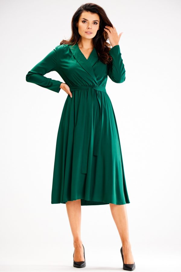 Green Daydress in Day Dresses with Spandex and Viscose