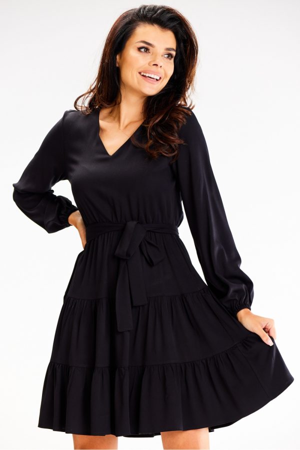 Black Daydress in Day Dresses with Spandex and Viscose