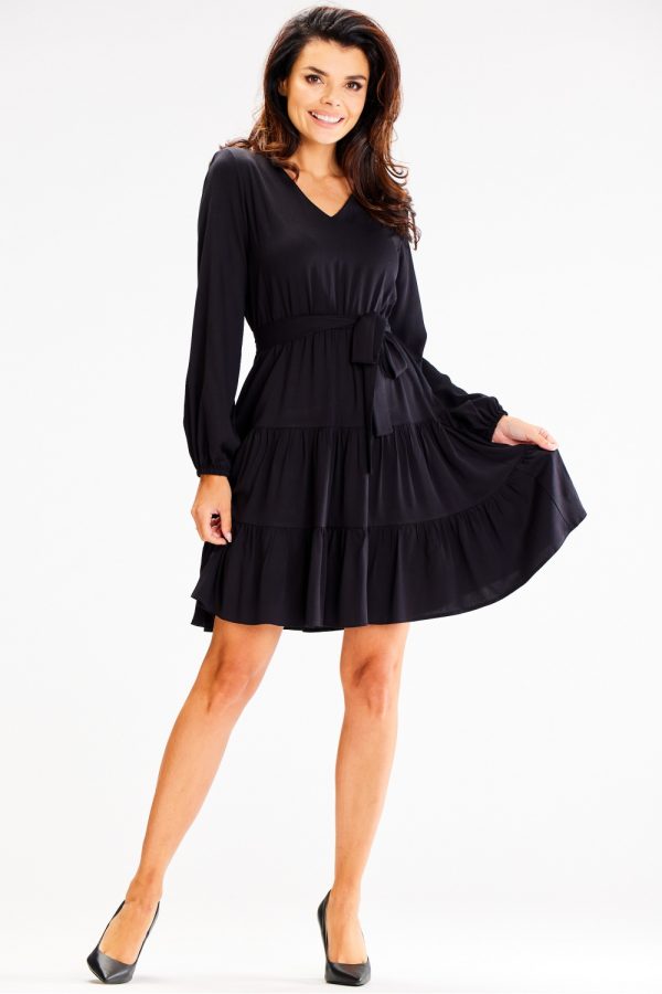 Black Daydress in Day Dresses with Spandex and Viscose
