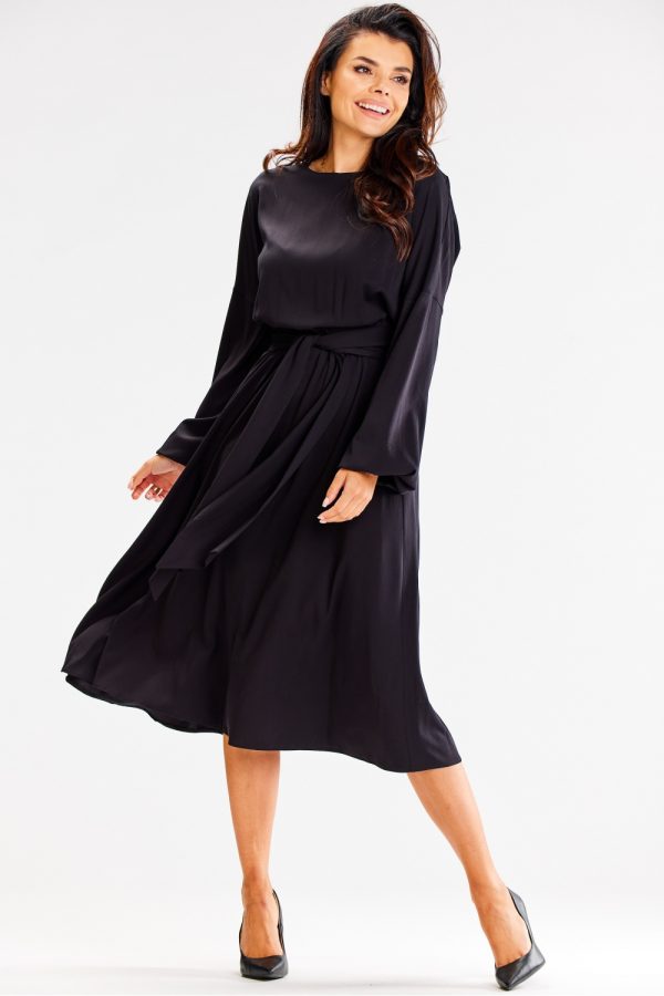 Black Daydress in Day Dresses with Spandex and Viscose