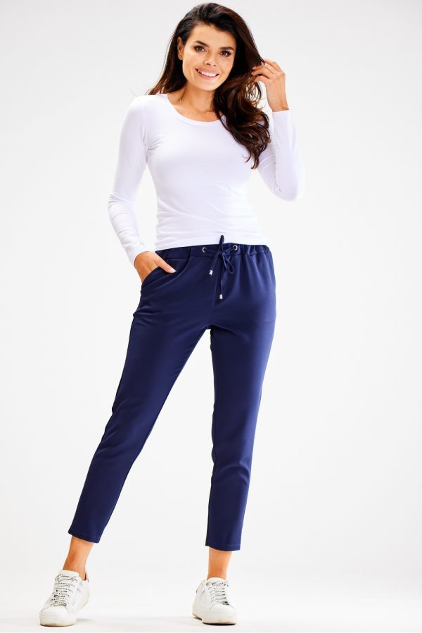 Navy Blue Tracksuit Trousers in Pants, Trousers, Shorts with Spandex and Polyester