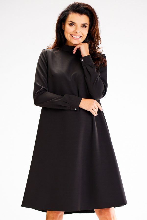 Black Daydress in Day Dresses with Spandex and Polyester
