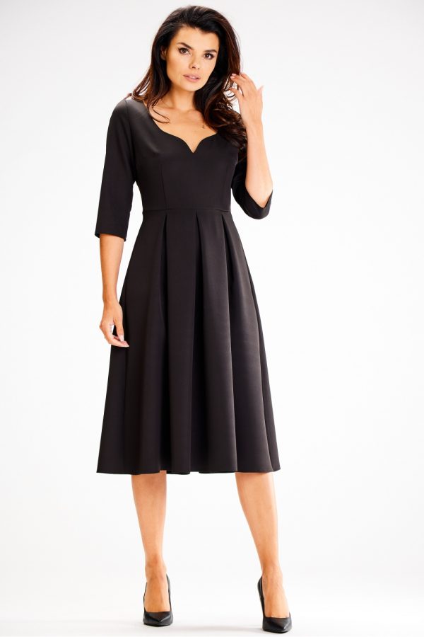 Black Daydress in Day Dresses with Spandex and Polyester