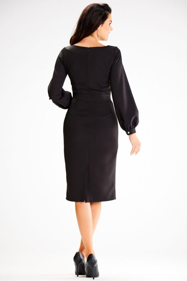 Black Daydress in Day Dresses with Spandex and Polyester