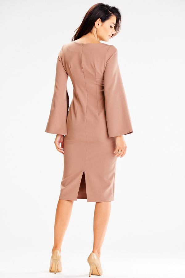 Beige Cocktail Dress in Formal Dresses, Cocktail Dresses with Spandex and Polyester