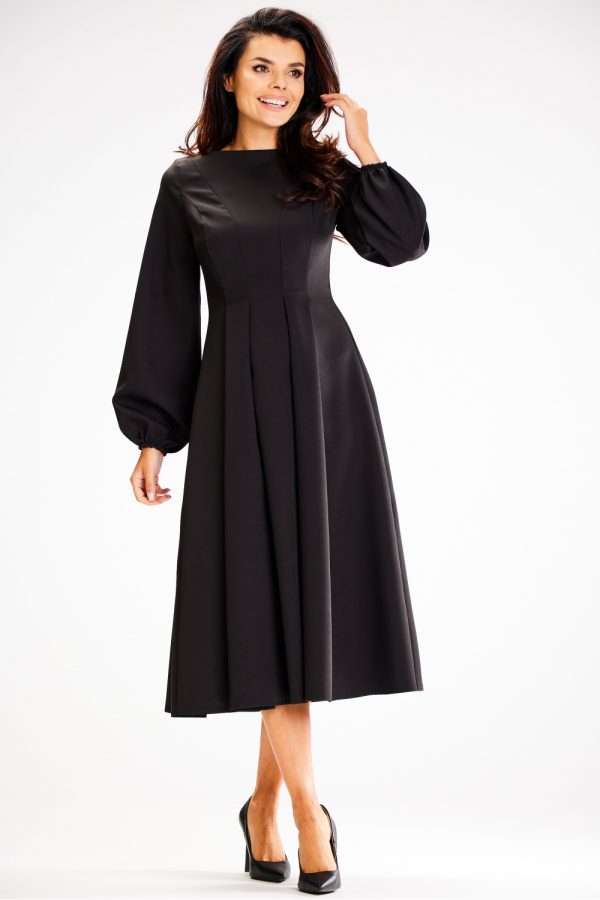 Black Daydress in Day Dresses with Spandex and Polyester