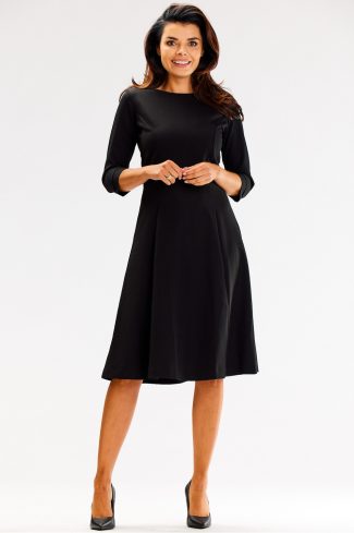 1000208 Black Daydress in Day Dresses with Spandex and Polyester