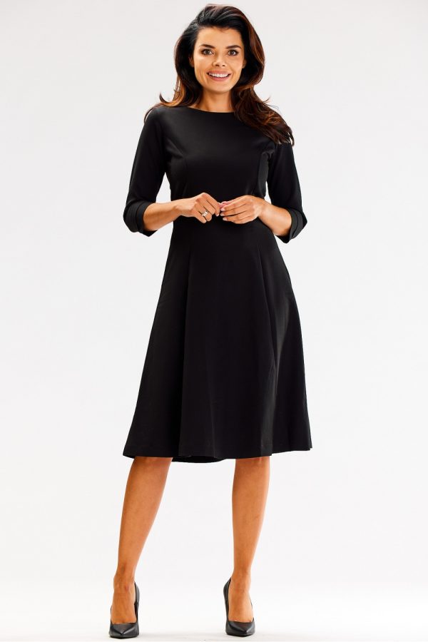 Black Daydress in Day Dresses with Spandex and Polyester