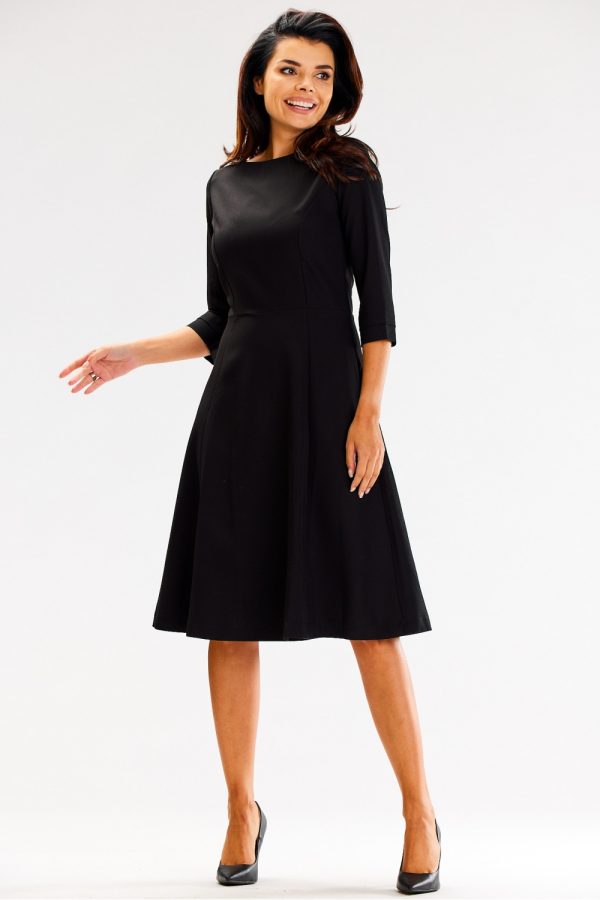 Black Daydress in Day Dresses with Spandex and Polyester