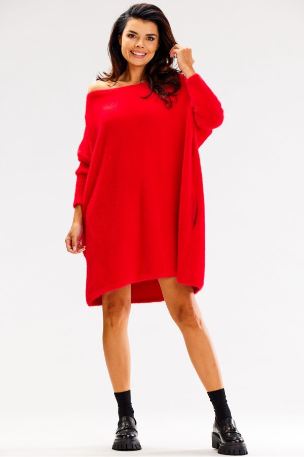 Red Long Jumper in Sweaters, Pullovers, Jumpers, Turtlenecks, Boleros, Shrugs with Nylon