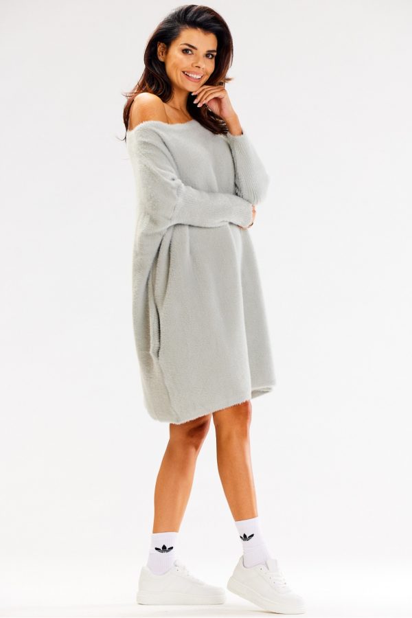 Grey Long Jumper in Sweaters, Pullovers, Jumpers, Turtlenecks, Boleros, Shrugs with Nylon