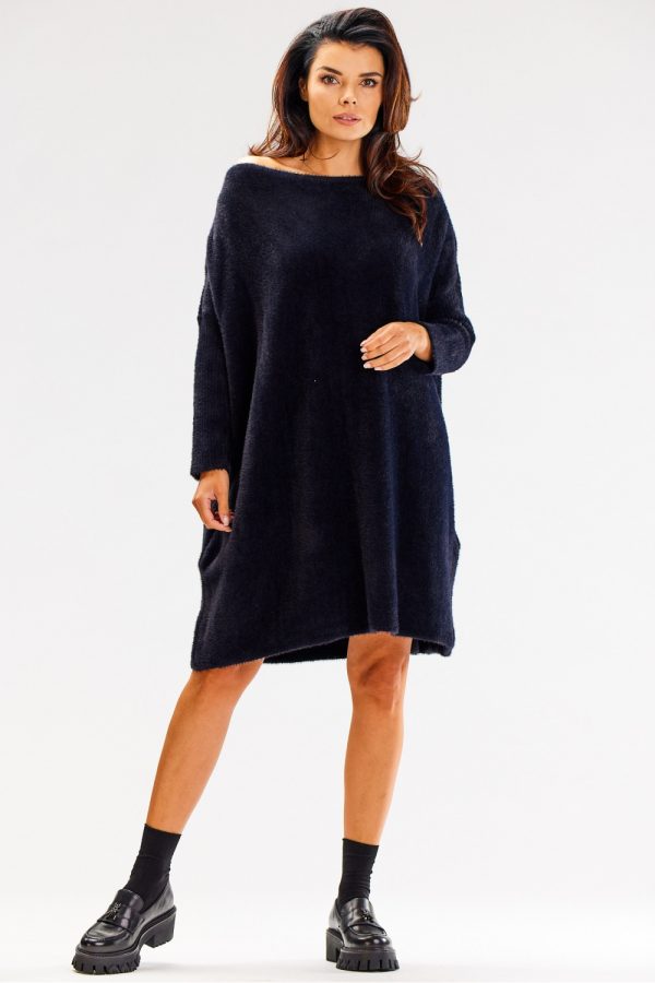 Black Long Jumper in Sweaters, Pullovers, Jumpers, Turtlenecks, Boleros, Shrugs with Nylon