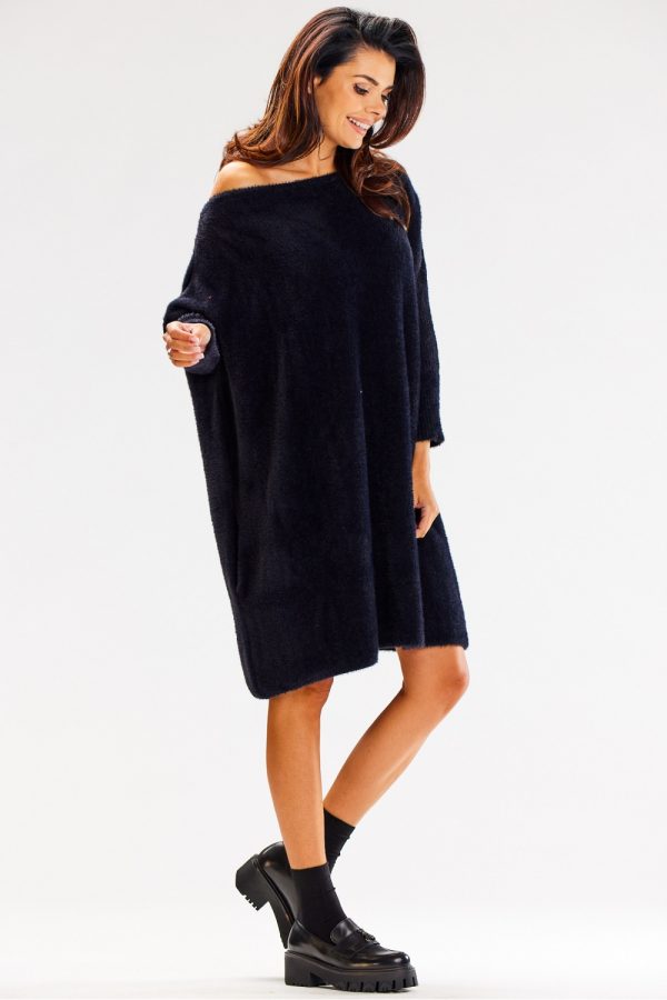 Black Long Jumper in Sweaters, Pullovers, Jumpers, Turtlenecks, Boleros, Shrugs with Nylon