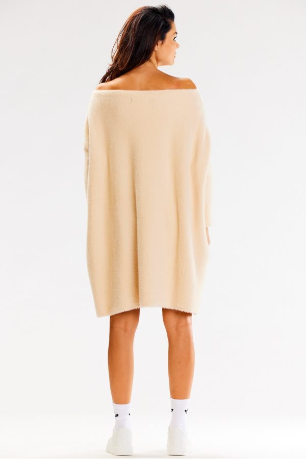 Beige Long Jumper in Sweaters, Pullovers, Jumpers, Turtlenecks, Boleros, Shrugs with Nylon