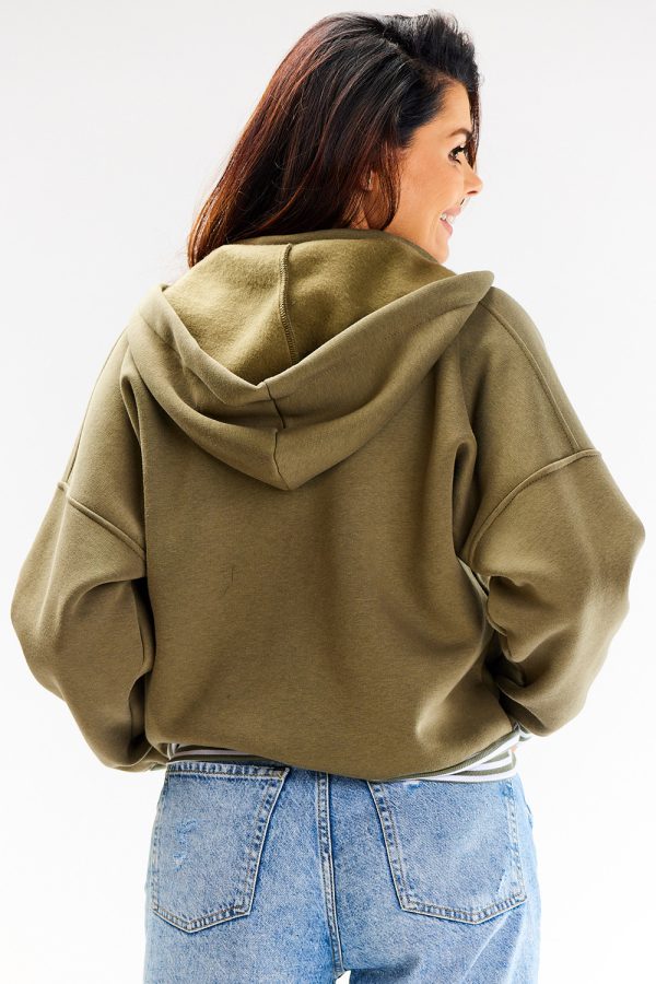 Green Sweatshirt in Sweatshirts For Women with Cotton and Spandex