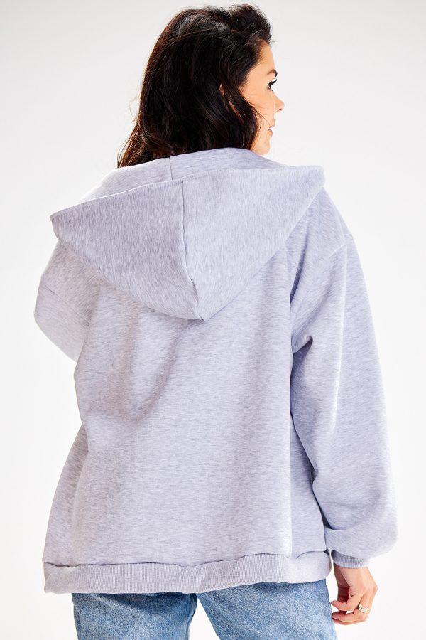 Grey Sweatshirt in Sweatshirts For Women with Cotton and Spandex