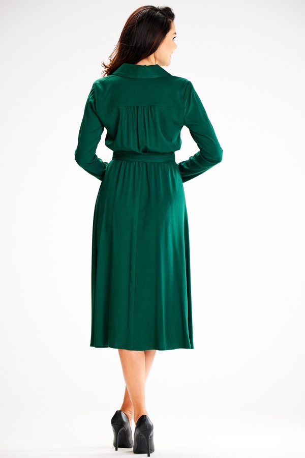 Green Daydress in Day Dresses with Spandex and Viscose