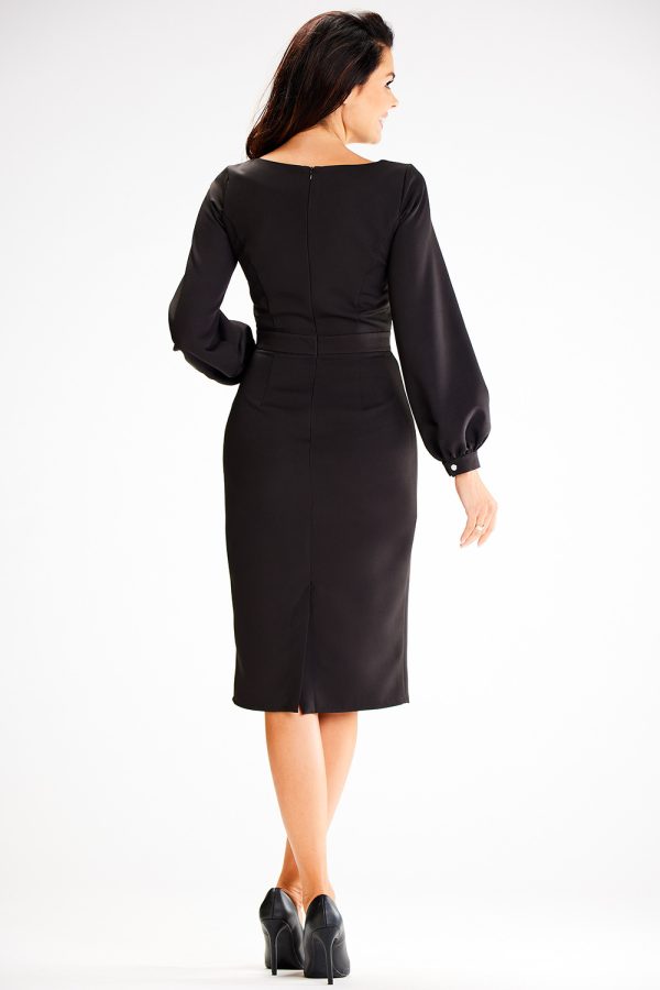 Black Daydress in Day Dresses with Spandex and Polyester