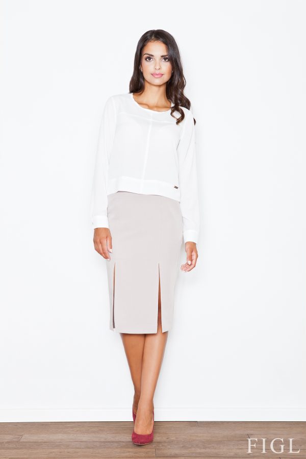 Beige Skirt in Skirts with Polyester and Viscose