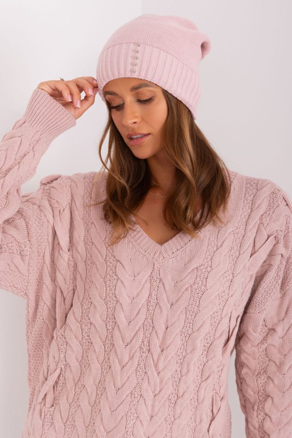 Pink Cap in Caps & Hats For Women with Acrylic and Wool