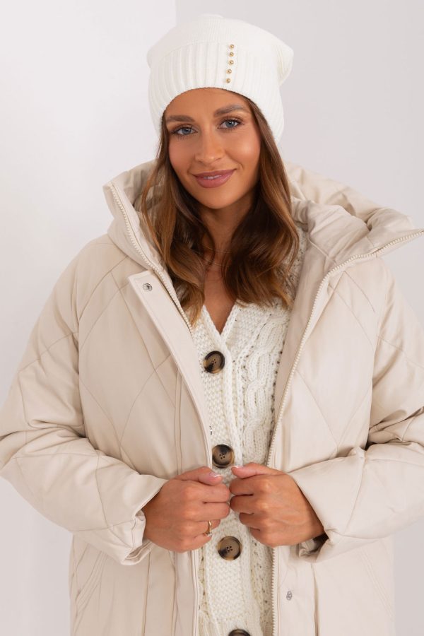 Beige Cap in Caps & Hats For Women with Acrylic and Wool