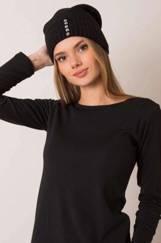 Black Cap in Caps & Hats For Women with Acrylic and Wool