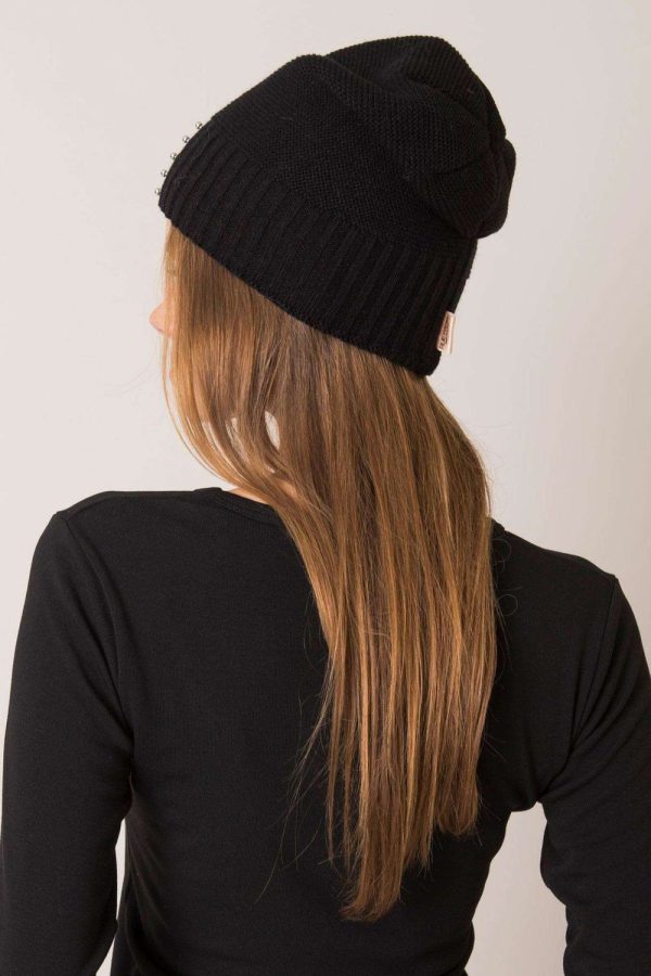Black Cap in Caps & Hats For Women with Acrylic and Wool