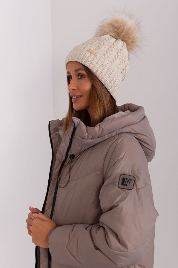 Beige Cap in Caps & Hats For Women with Acrylic and Wool
