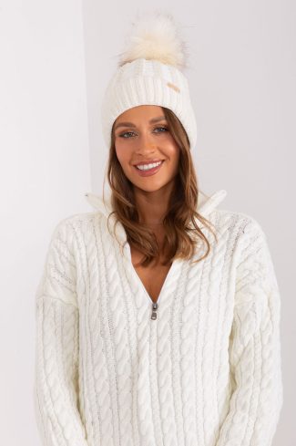 Beige Cap in Caps & Hats For Women with Acrylic and Wool