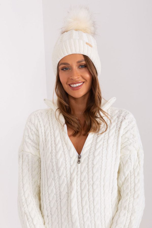 Beige Cap in Caps & Hats For Women with Acrylic and Wool