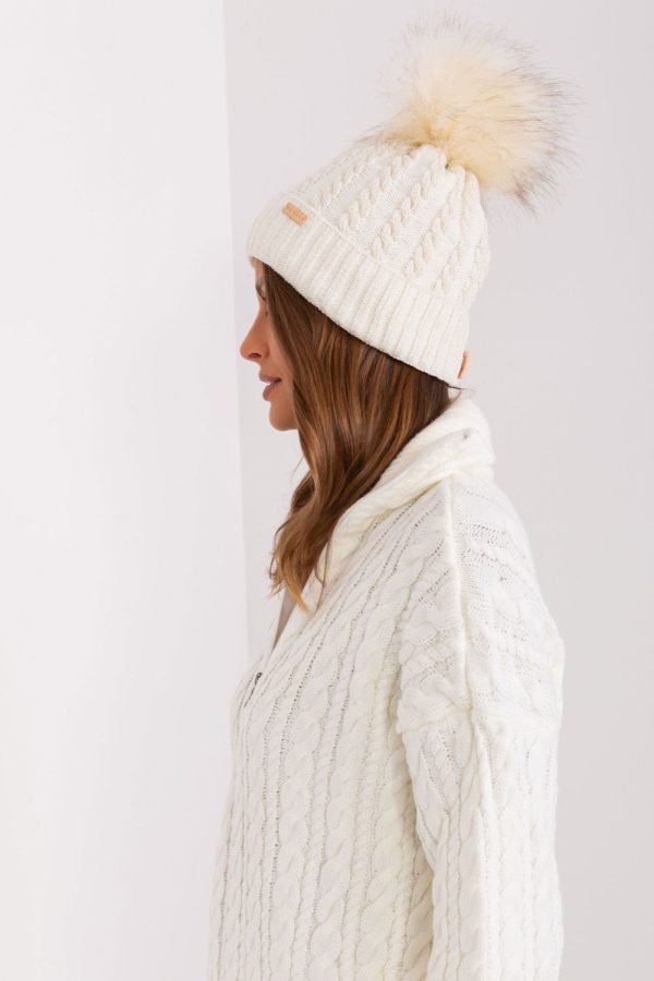 Beige Cap in Caps & Hats For Women with Acrylic and Wool