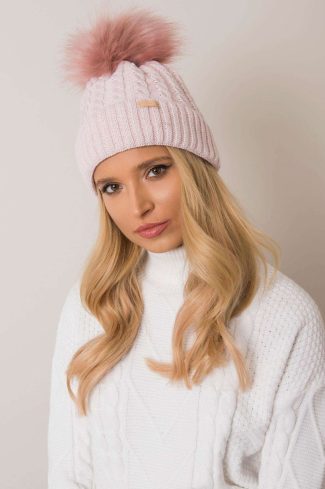 Pink Cap in Caps & Hats For Women with Acrylic and Wool