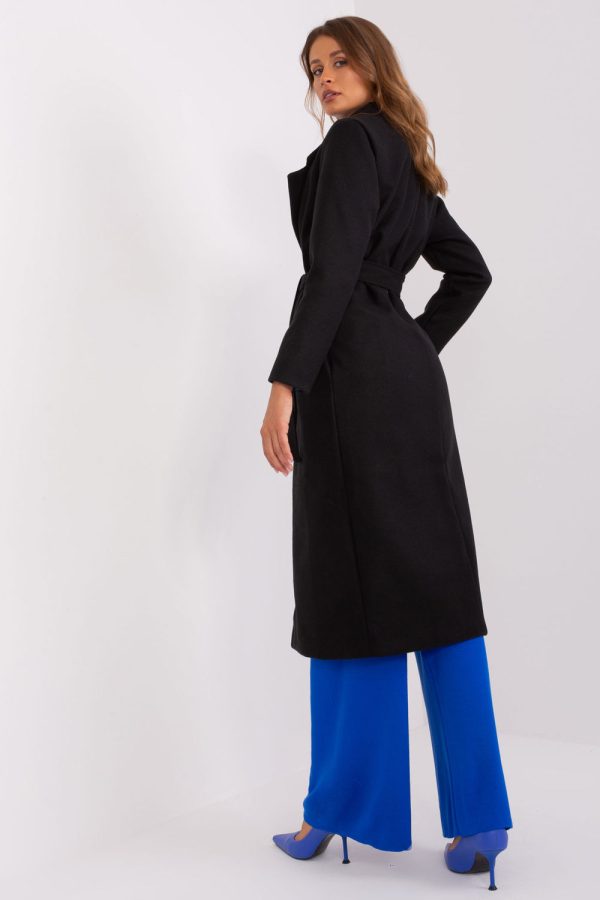 Black Coat in Women`s Coats, Jackets with Polyester