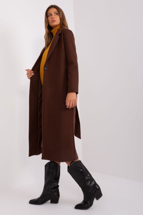 Brown Coat in Women`s Coats, Jackets with Polyester