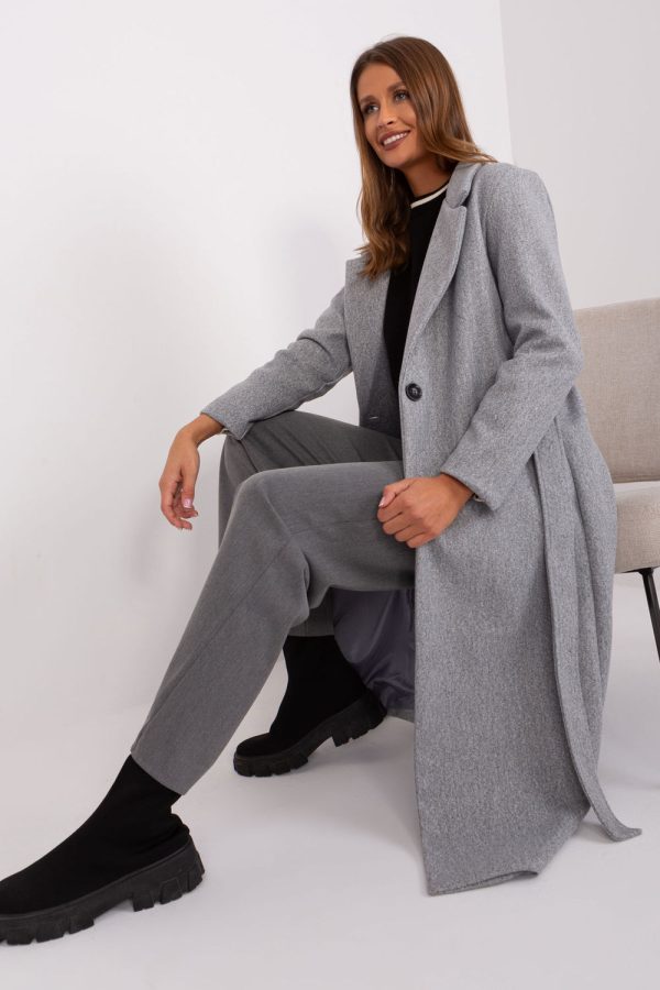 Grey Coat in Women`s Coats, Jackets with Polyester