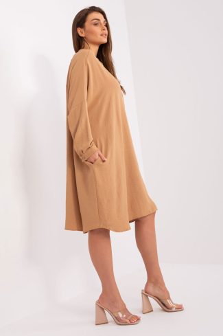 1001060 Brown Daydress in Day Dresses with Spandex and Polyester