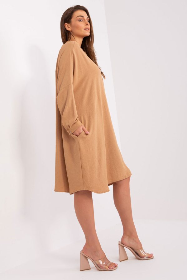 Brown Daydress in Day Dresses with Spandex and Polyester