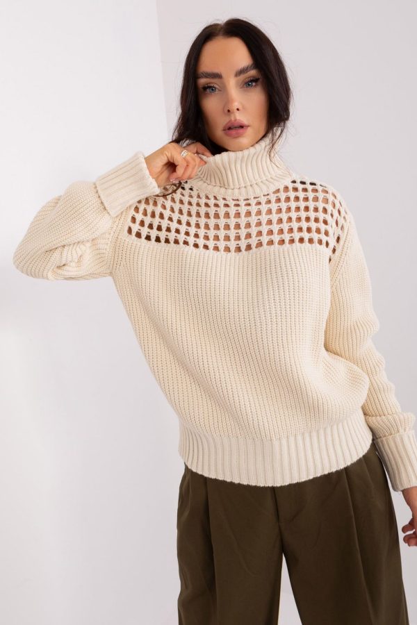 Beige Turtleneck in Sweaters, Pullovers, Jumpers, Turtlenecks, Boleros, Shrugs with Acrylic