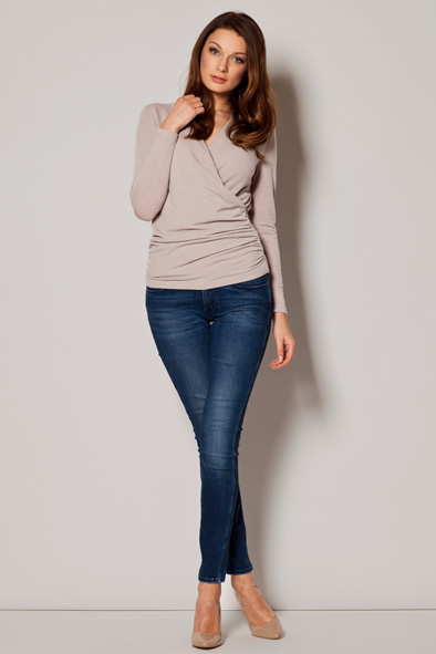 Beige Jumper in Sweaters, Pullovers, Jumpers, Turtlenecks, Boleros, Shrugs with Acrylic, Spandex and Polyester