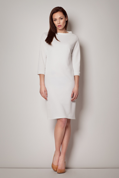 Beige Daydress in Day Dresses with Spandex and Polyester