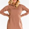 Beige Daydress in Day Dresses with Cotton, Spandex and Polyester